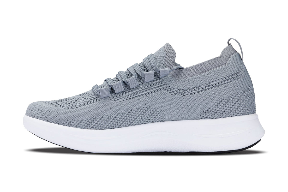 CALTO - QA065 - 2.4 Inches Taller (Grey/White Sole) - Lightweight Knitted Sneakers - Pendo Store