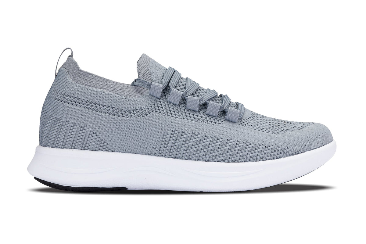 CALTO - QA065 - 2.4 Inches Taller (Grey/White Sole) - Lightweight Knitted Sneakers - Pendo Store