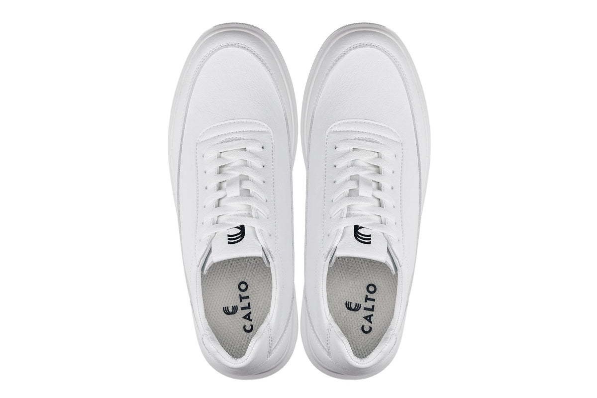 CALTO - X1647 - 2.8 Inches Taller (White) - Lightweight Sneakers - Pendo Store