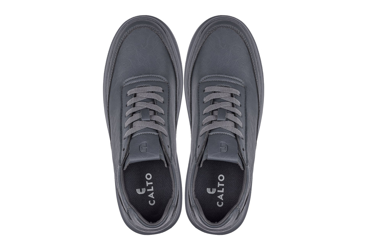 CALTO - X1649 - 2.8 Inches Taller (Iron Grey) - Lightweight Sneakers - Pendo Store