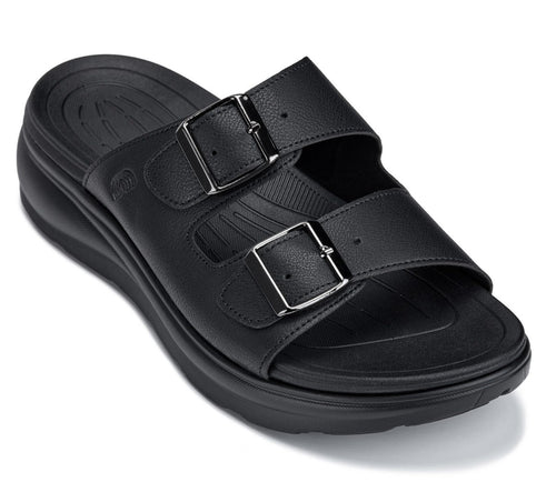 CALTO - X1660 - 2 Inches Taller (Black Buckle) - Dual Adjustable Buckle Sandal - Pendo Store