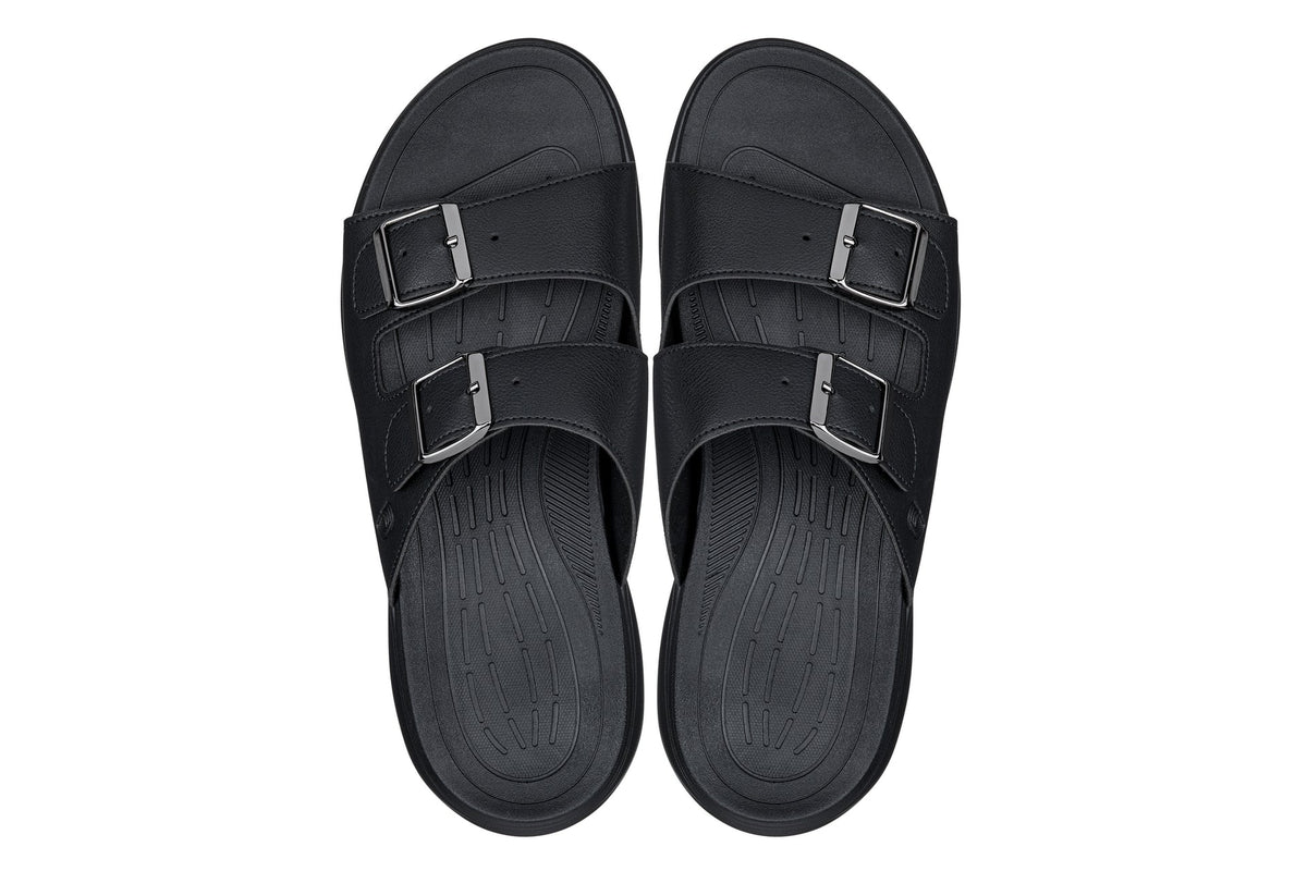 CALTO - X1660 - 2 Inches Taller (Black Buckle) - Dual Adjustable Buckle Sandal - Pendo Store