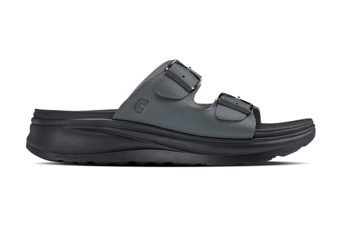 CALTO - X1661 - 2 Inches Taller (Iron Grey Buckle) - Dual Adjustable Buckle Sandals - Pendo Store