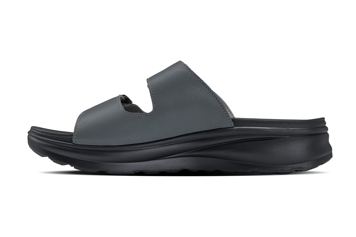 CALTO - X1661 - 2 Inches Taller (Iron Grey Buckle) - Dual Adjustable Buckle Sandals - Pendo Store