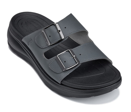 CALTO - X1661 - 2 Inches Taller (Iron Grey Buckle) - Dual Adjustable Buckle Sandals - Pendo Store