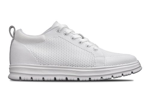 CALTO - X2321 - 2.4 Inches Taller (White/White Sole) - Lace Up Casual Sneaker - Lightweight - Pendo Store