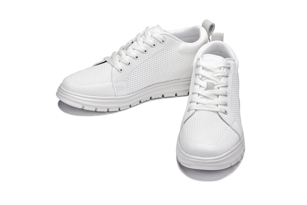 CALTO - X2321 - 2.4 Inches Taller (White/White Sole) - Lace Up Casual Sneaker - Lightweight - Pendo Store