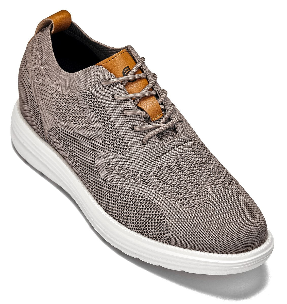 CALTO - X2638 - 2.8 Inches Taller (Khaki/Brown) - Lace Up Casual Walker - Lightweight - Pendo Store