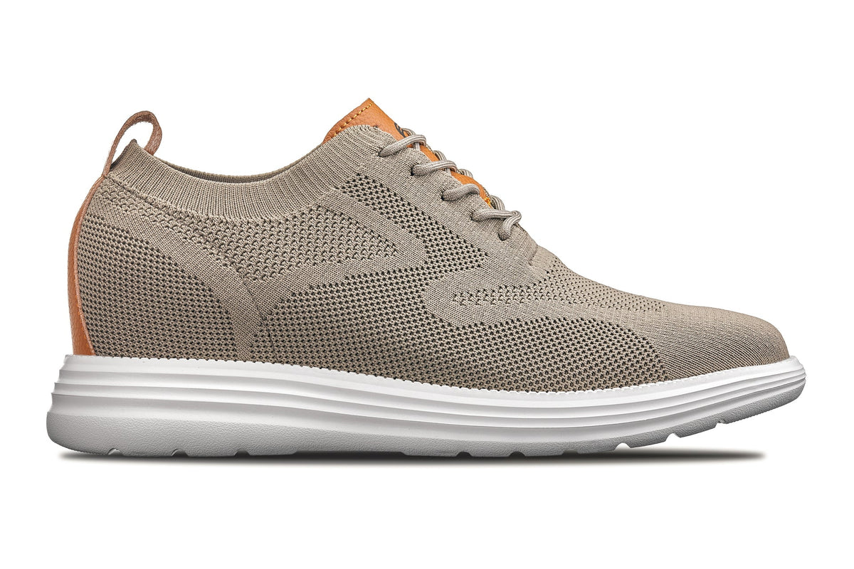 CALTO - X2639 - 2.8 Inches Taller (Khaki Green/Brown) - Lace Up Casual Walker - Lightweight - Pendo Store