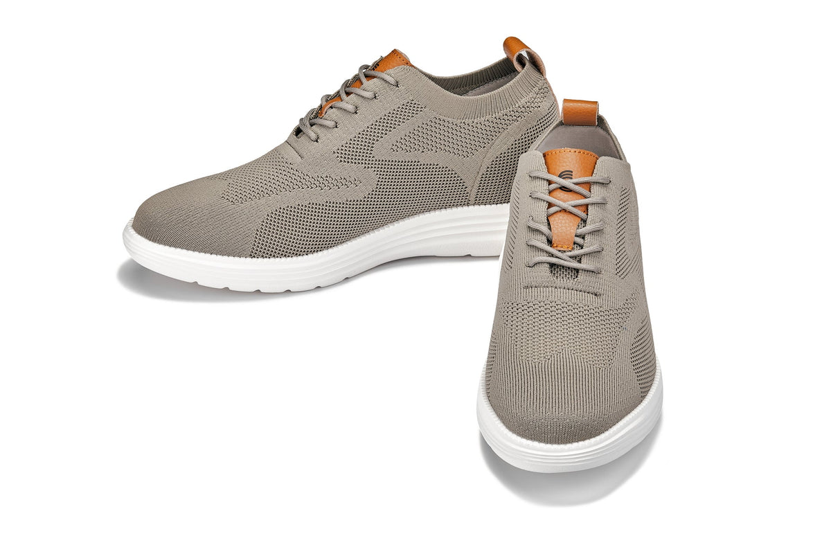 CALTO - X2639 - 2.8 Inches Taller (Khaki Green/Brown) - Lace Up Casual Walker - Lightweight - Pendo Store