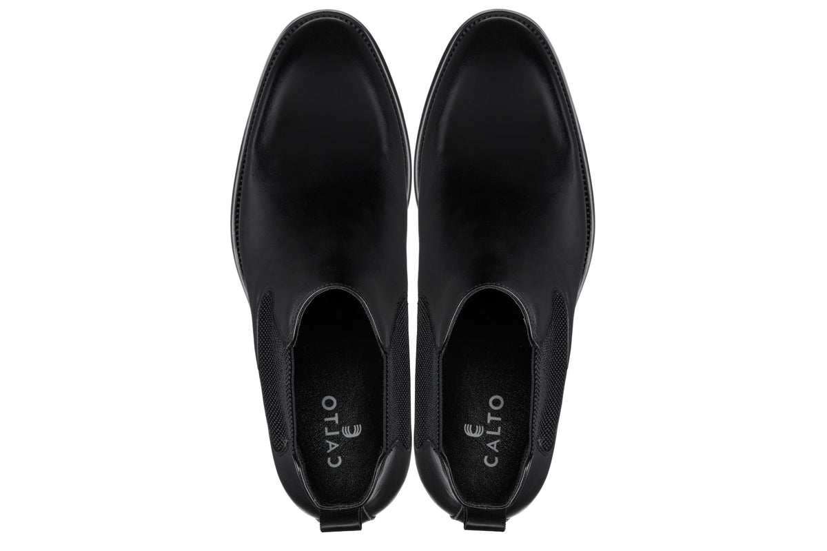 CALTO - Y72230 - 2.8 Inches Taller (Black) - Chelsea Boots - Pendo Store