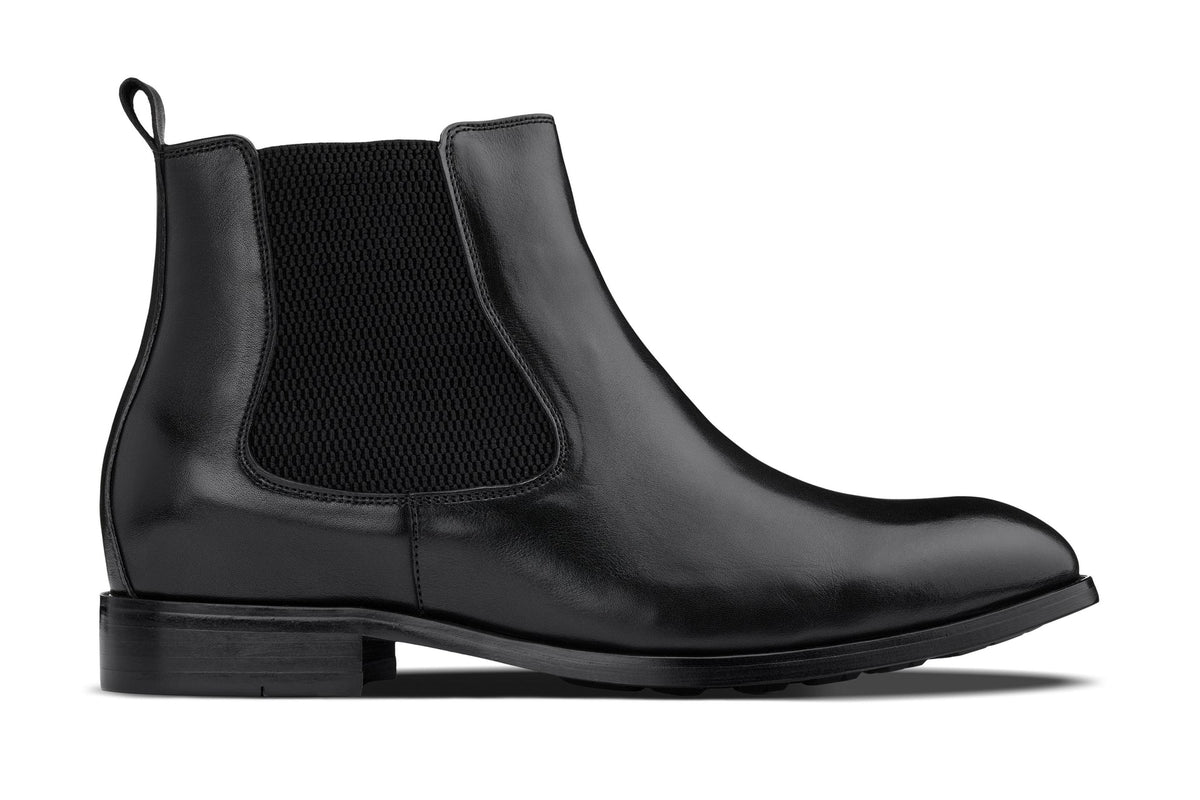 CALTO - Y72230 - 2.8 Inches Taller (Black) - Chelsea Boots - Pendo Store