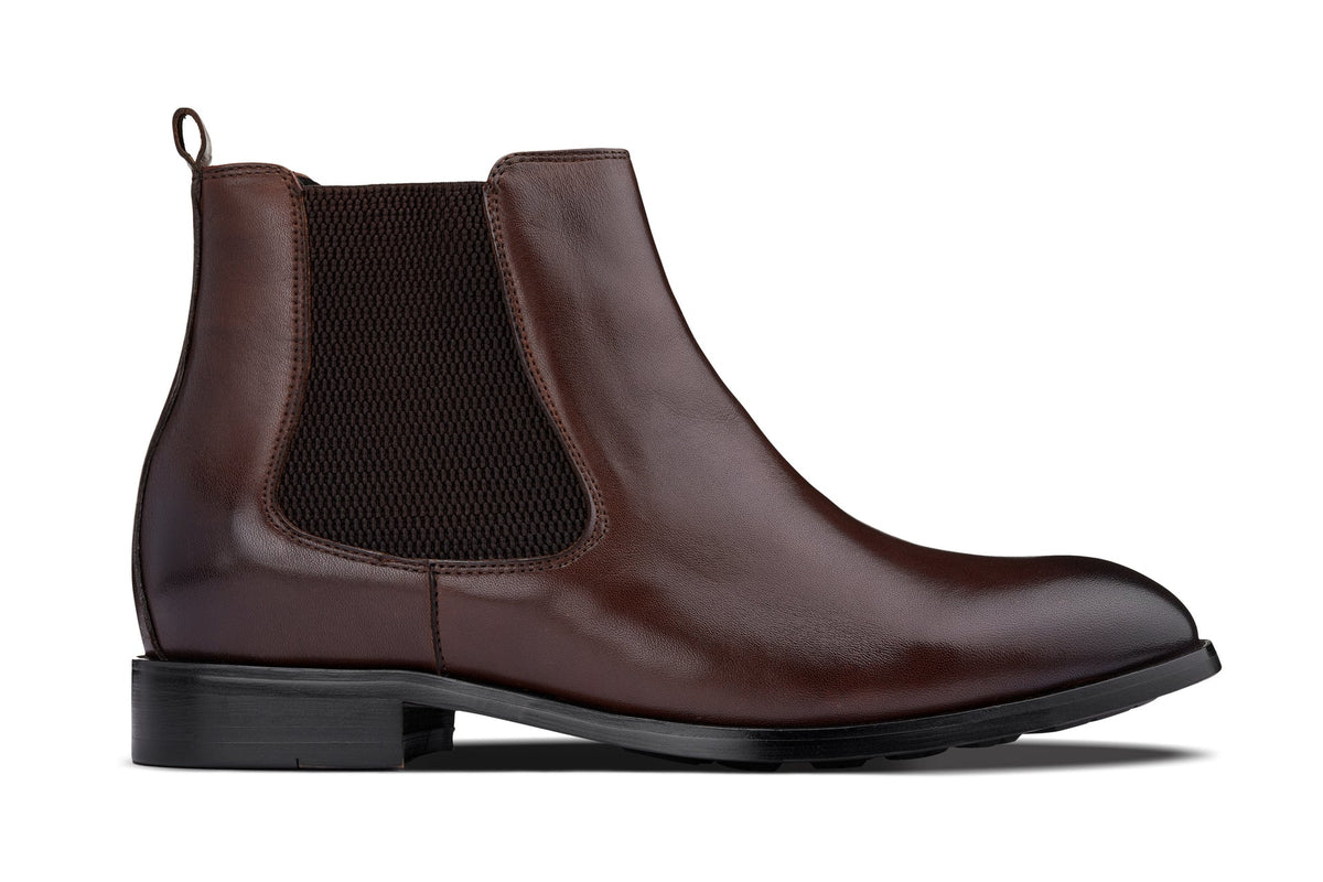 CALTO - Y72231 - 2.8 Inches Taller (Coffee Brown) - Chelsea Boots - Pendo Store