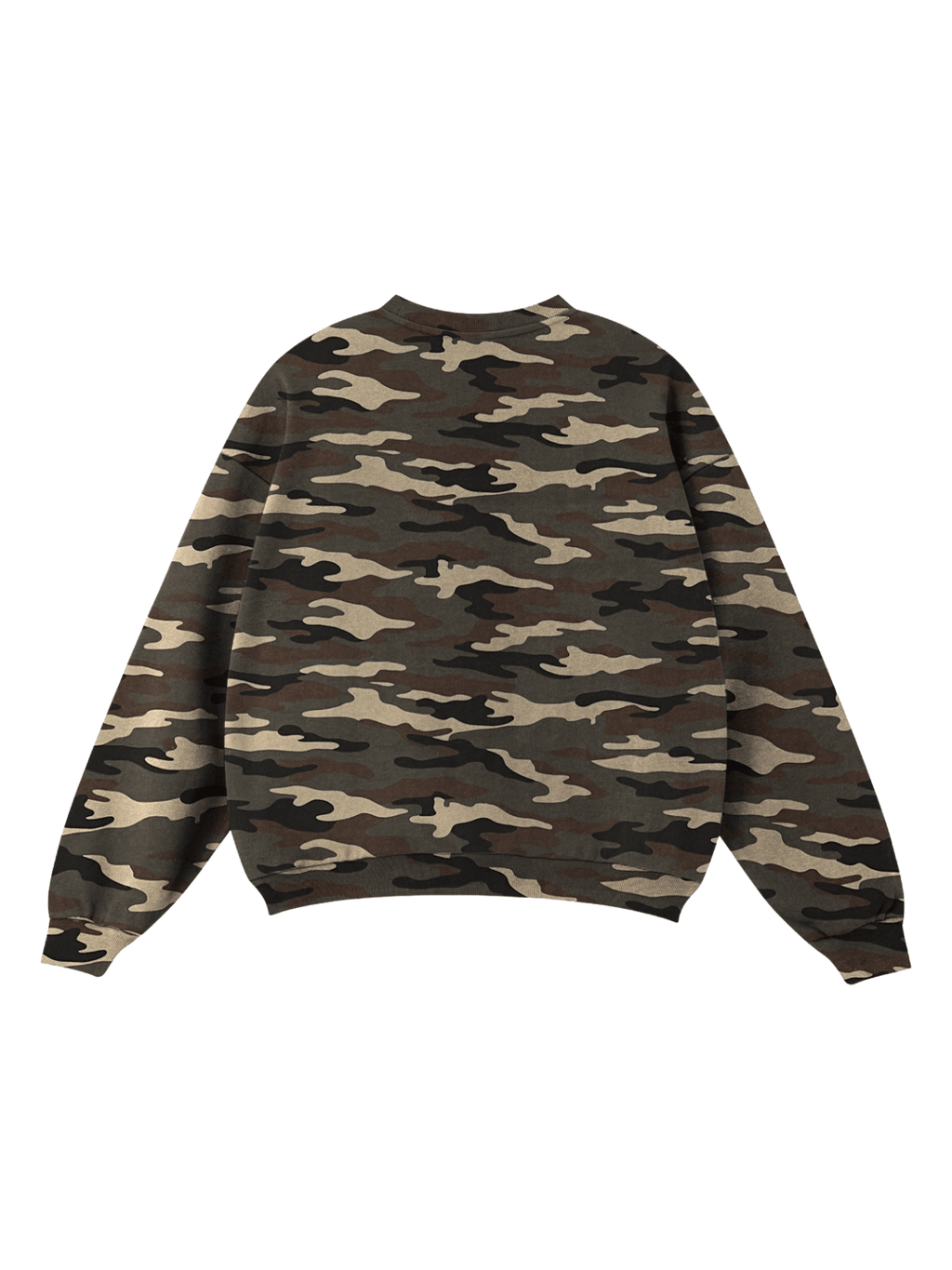 Camo Print Oversized Crewneck Sweatshirt - Pendo Store