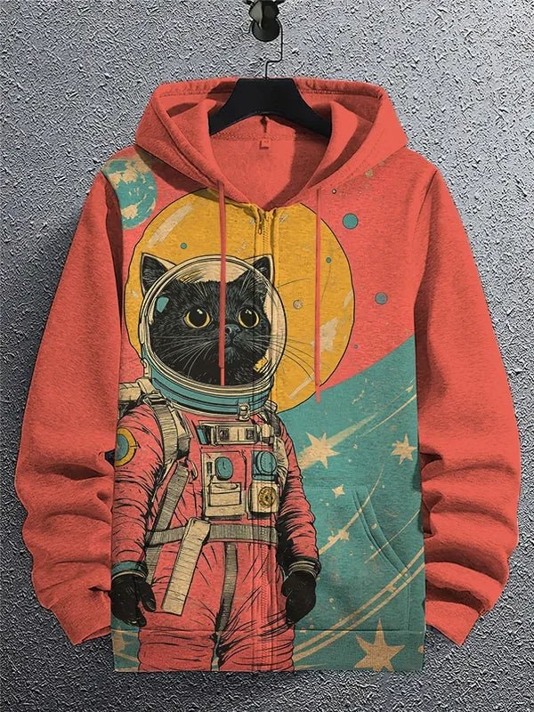Cartoon Graffiti Cat 3d Print Zipper Hoodies Sweatshirts - Pendo Store