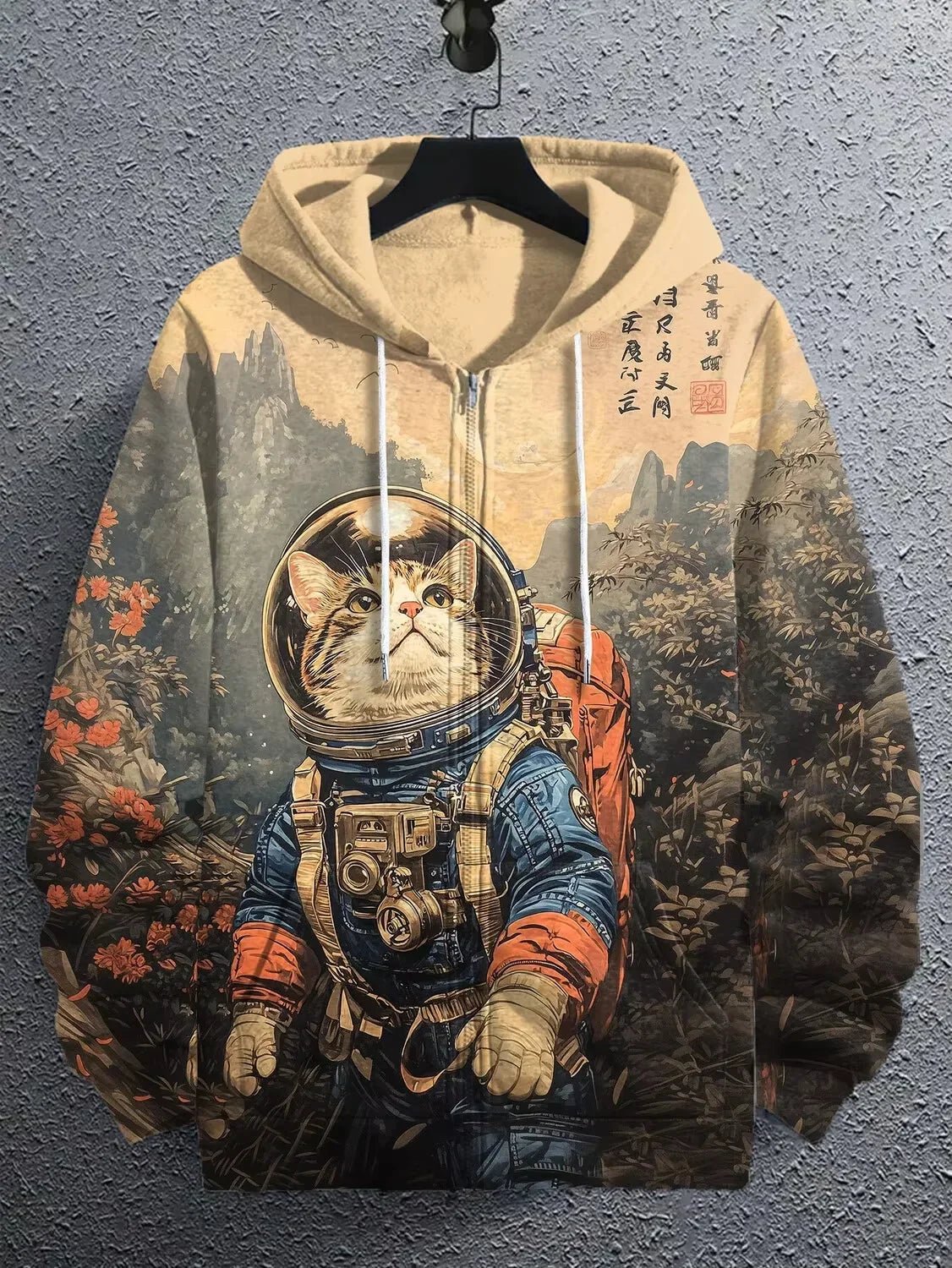Cartoon Graffiti Cat 3d Print Zipper Hoodies Sweatshirts - Pendo Store
