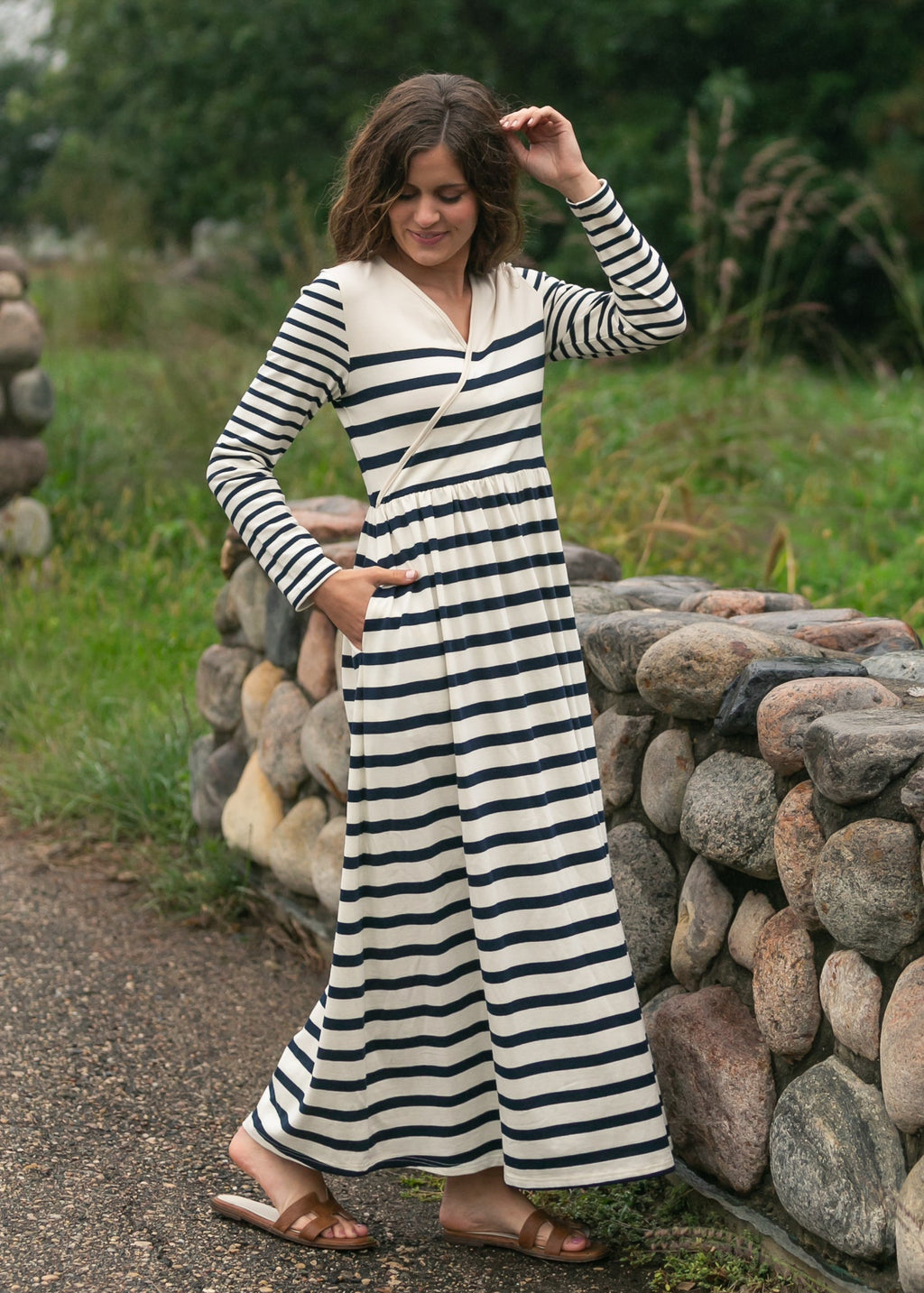 Celeste Striped Knit Maxi Dress - FINAL SALE - Pendo Store