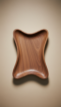 Sculpted Walnut Tray with Raised Edge