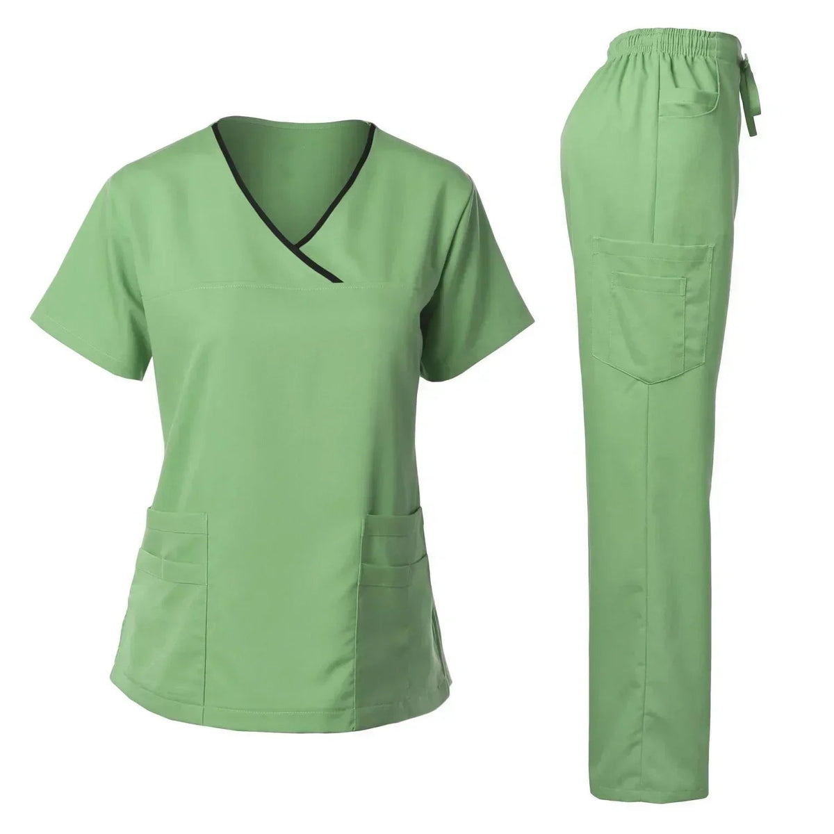 Cherokee Medical Uniforms Nurse Uniform Scrubs for Women Set Scrub Pants with Pockets and V-neck SPA Scrub Top for Hospital - Pendo Store
