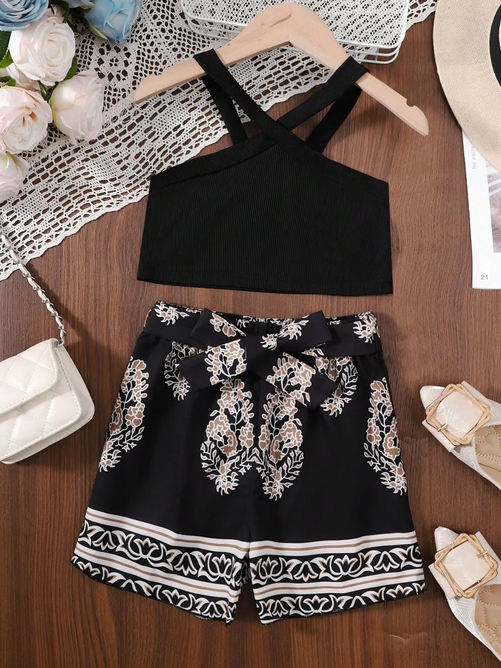 Children's Cami and Printed Pants Set - Pendo Store