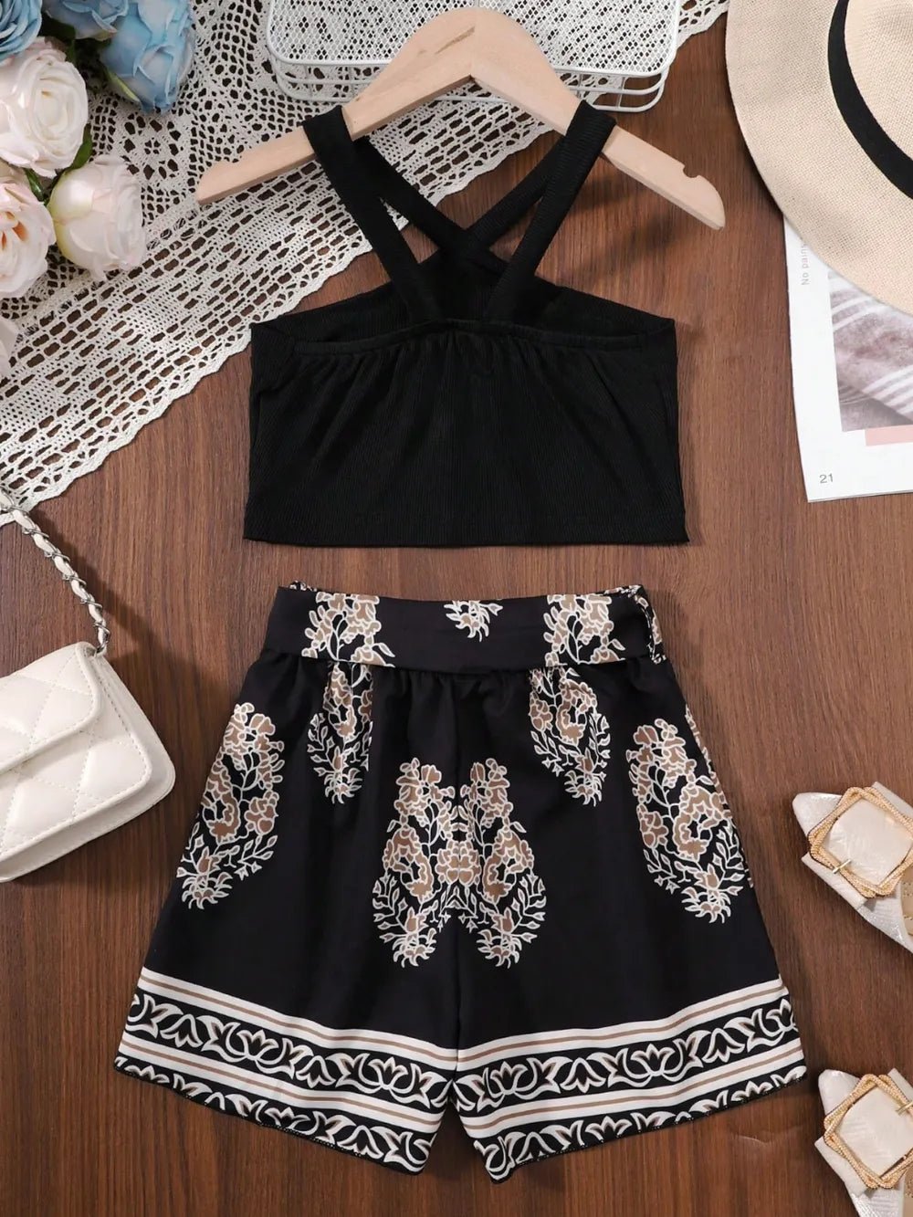 Children's Cami and Printed Pants Set - Pendo Store