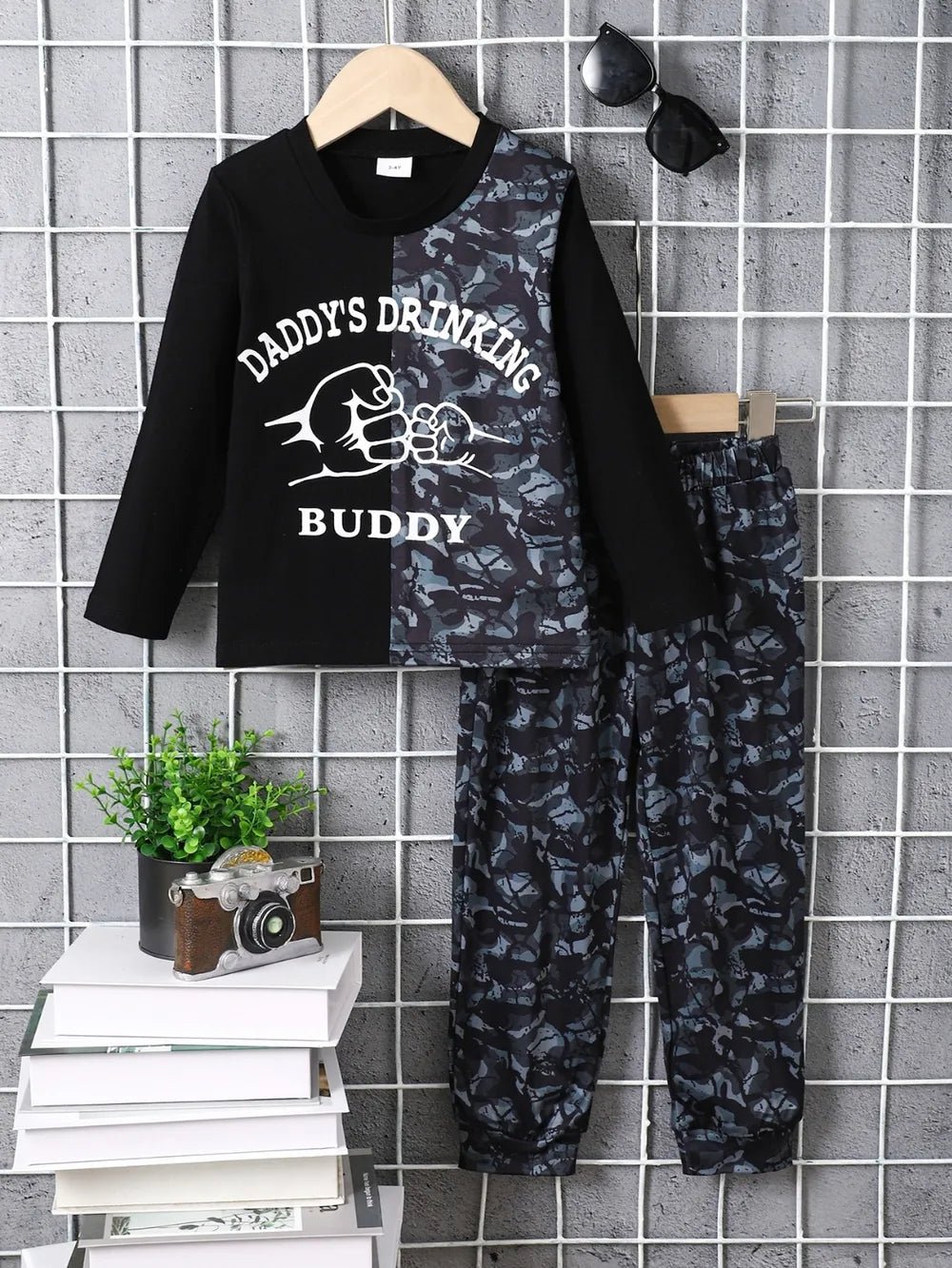 Children's Camouflage Color Block Top and Pants Set - Pendo Store