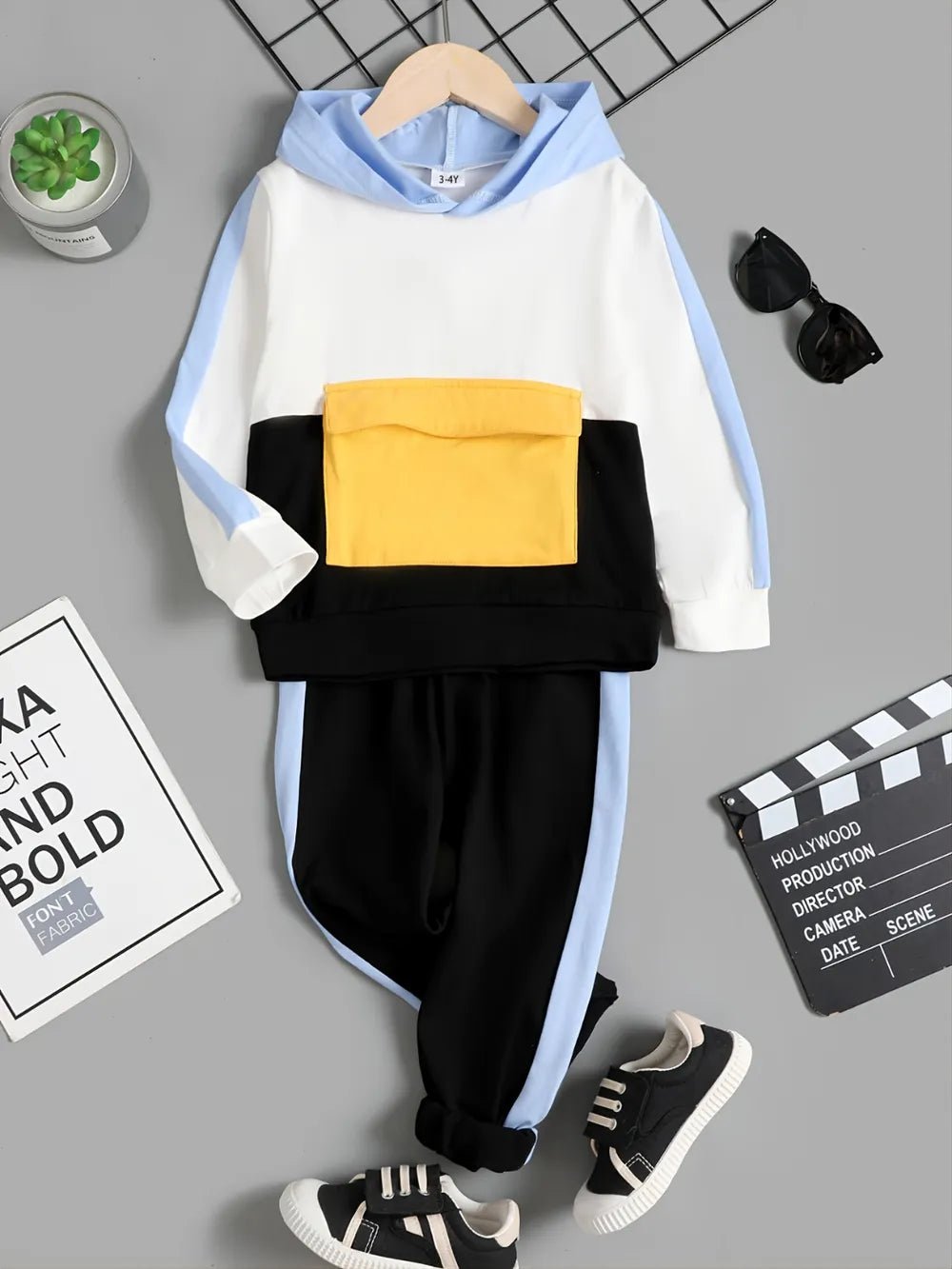 Children's Color Block Hoodie and Pants Set - Pendo Store