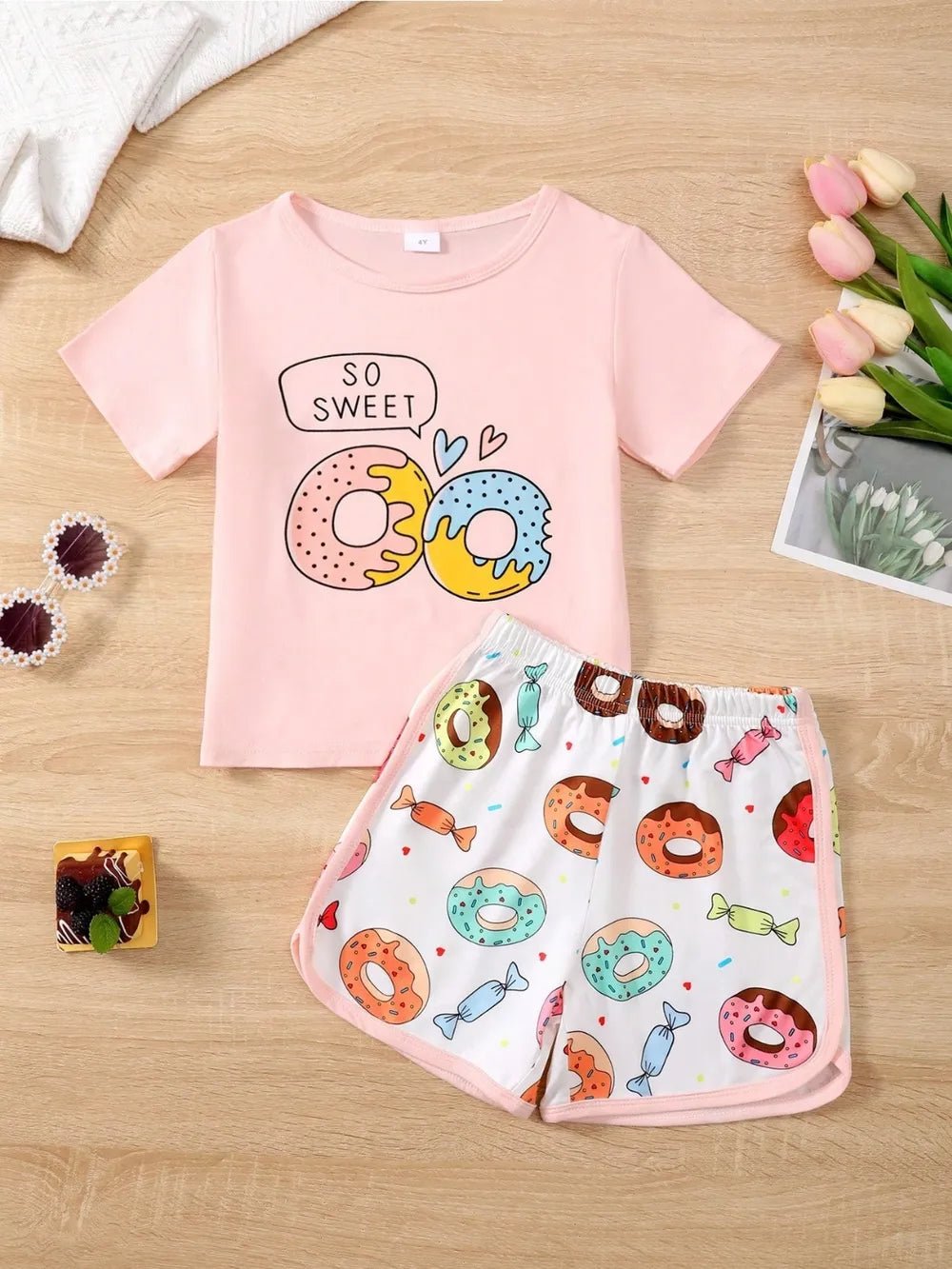 Children's Donut Round Neck Top and Pants Set - Pendo Store