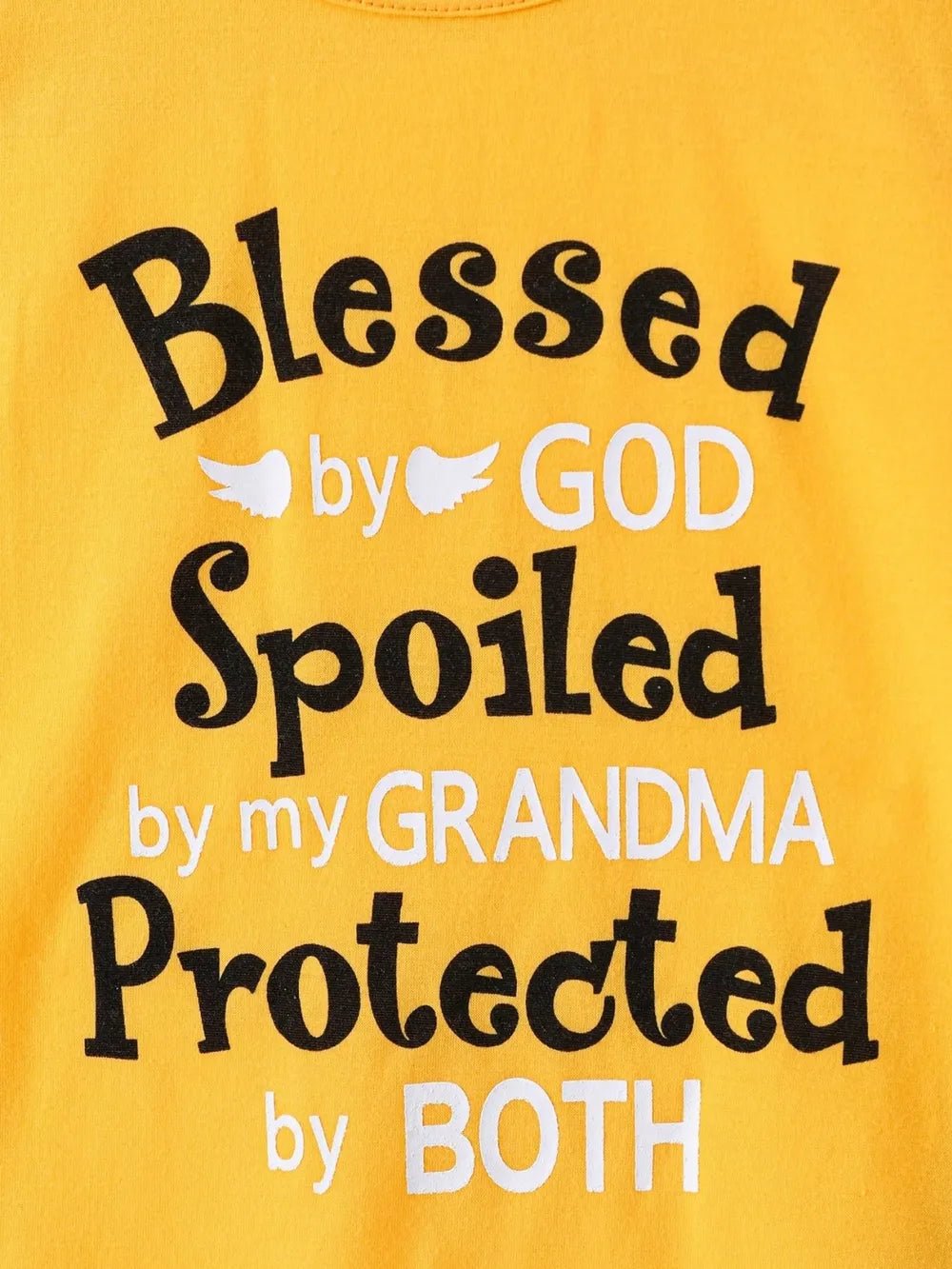 Children's Round Neck Letter Graphic T-Shirt and Distressed Jeans Set - Pendo Store