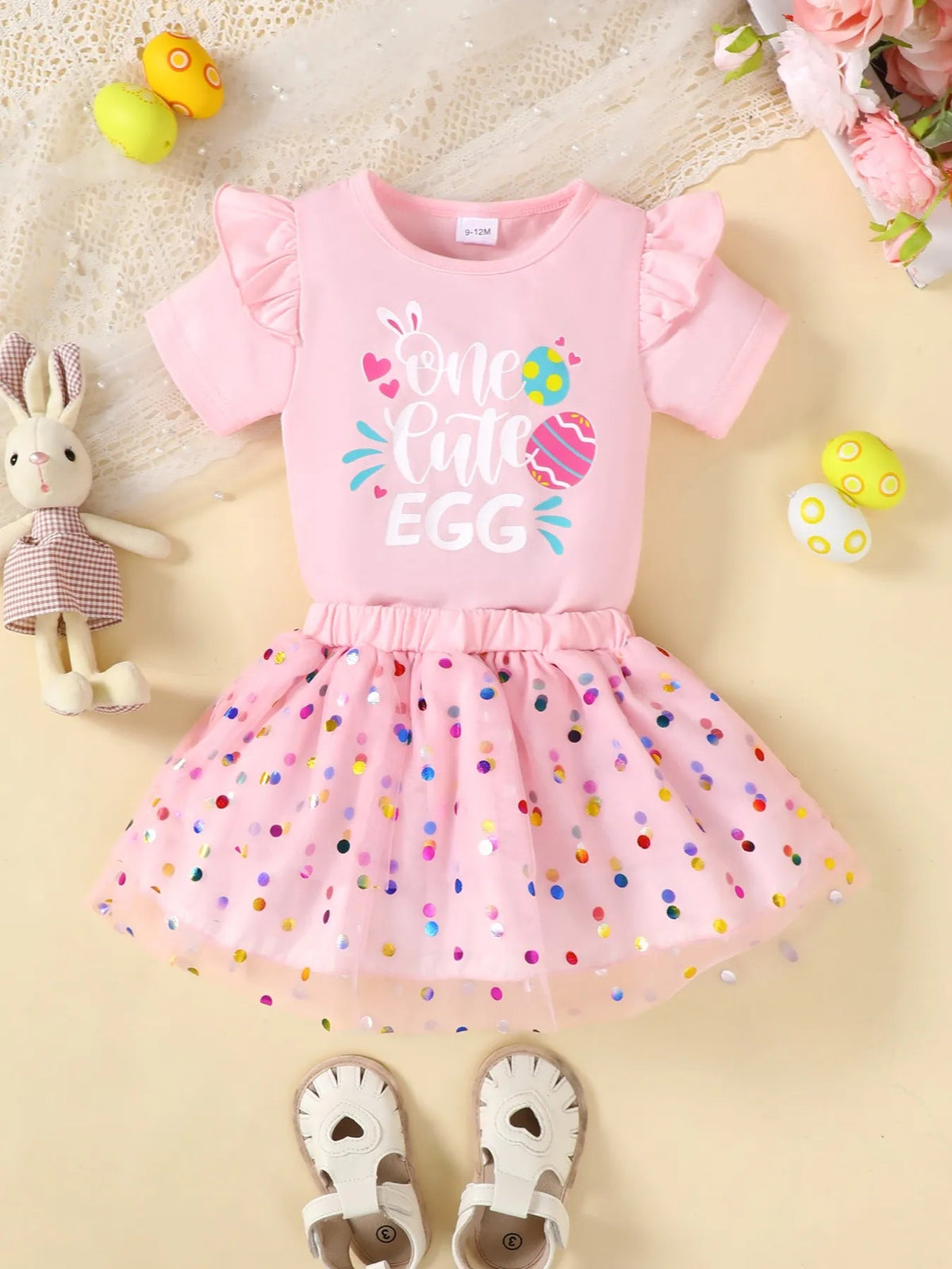 Children's Ruffled Graphic Bodysuit and Skirt Set - Pendo Store