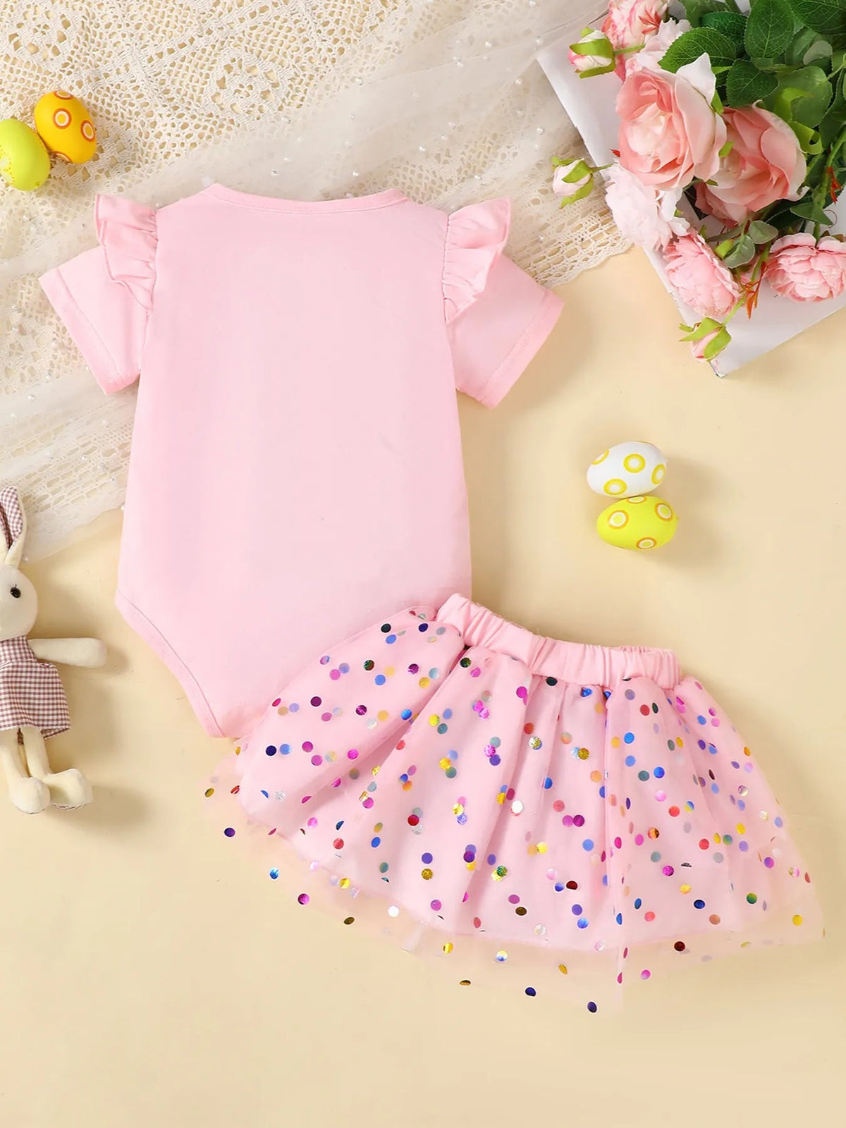 Children's Ruffled Graphic Bodysuit and Skirt Set - Pendo Store