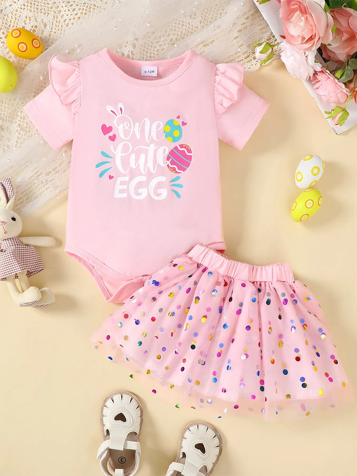 Children's Ruffled Graphic Bodysuit and Skirt Set - Pendo Store