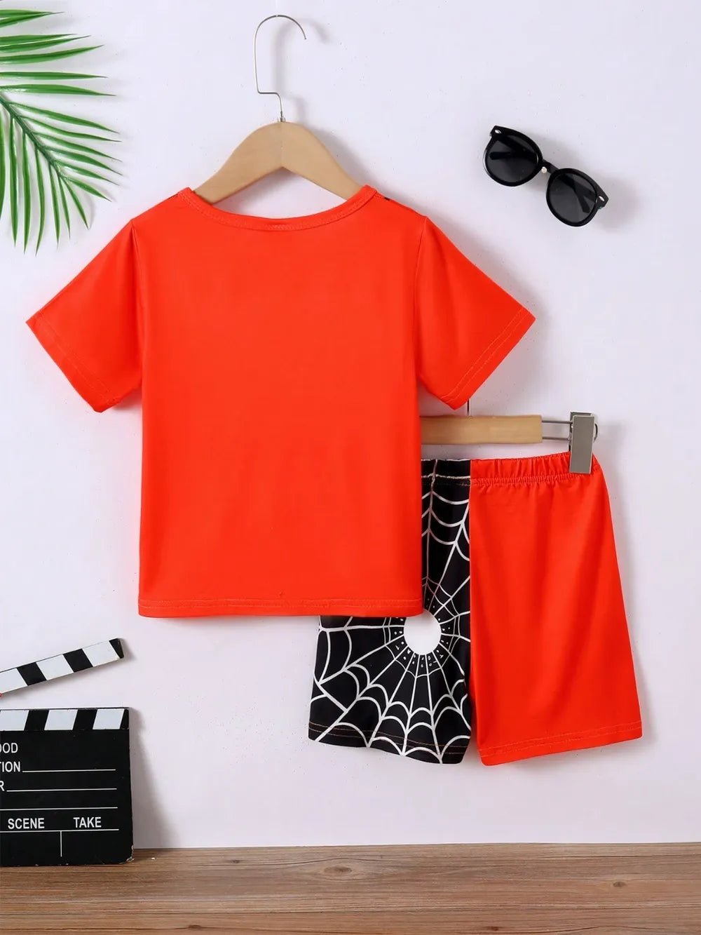 Children's Spider Round Neck Short Sleeve T-Shirt and Pants Set - Pendo Store