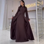 Chinese Frog Button Stand Collar Top & Wide-Leg Maxi Skirt Co-ord Set(MS483)