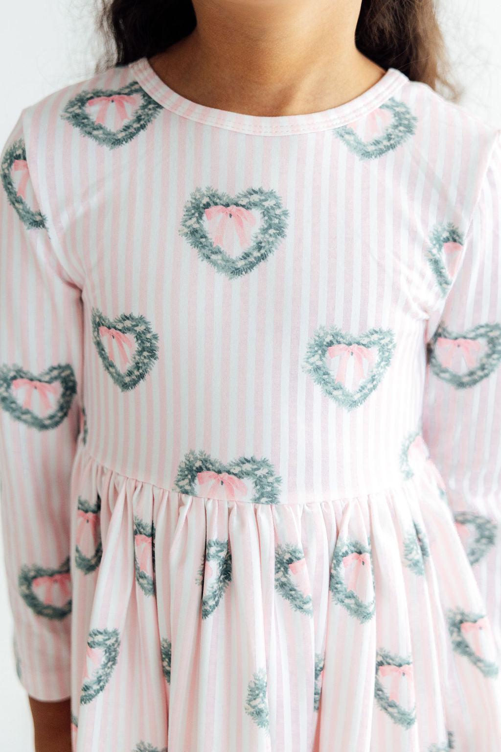 Christmas Charm L/S Ruffle Hem Twirl Dress - Pendo Store