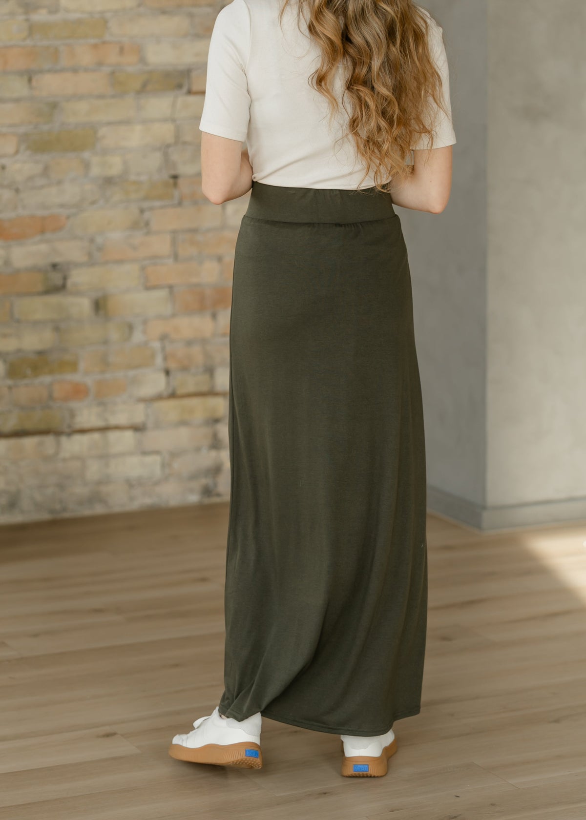Clarise Olive Premium Knit Maxi Skirt - Pendo Store