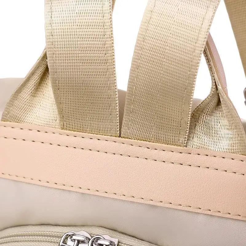 Cloth Backpack Female Embroidery Backpack Bag Nylon Anti-Theft Waterproof Women's Backpack Fashionable Anti-theft Women Backpacks Nice Print School Bag High Quality Large Capacity Backpack ( - Pendo Store