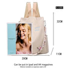 Cloth Backpack Female Embroidery Backpack Bag Nylon Anti-Theft Waterproof Women's Backpack Fashionable Anti-theft Women Backpacks Nice Print School Bag High Quality Large Capacity Backpack ( - Pendo Store