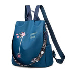Cloth Backpack Female Embroidery Backpack Bag Nylon Anti-Theft Waterproof Women's Backpack Fashionable Anti-theft Women Backpacks Nice Print School Bag High Quality Large Capacity Backpack ( - Pendo Store
