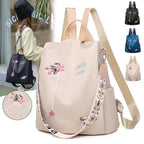 Cloth Backpack Female Embroidery Backpack Bag Nylon Anti-Theft Waterproof Women's Backpack Fashionable Anti-theft Women Backpacks Nice Print School Bag High Quality Large Capacity Backpack ( - Pendo Store