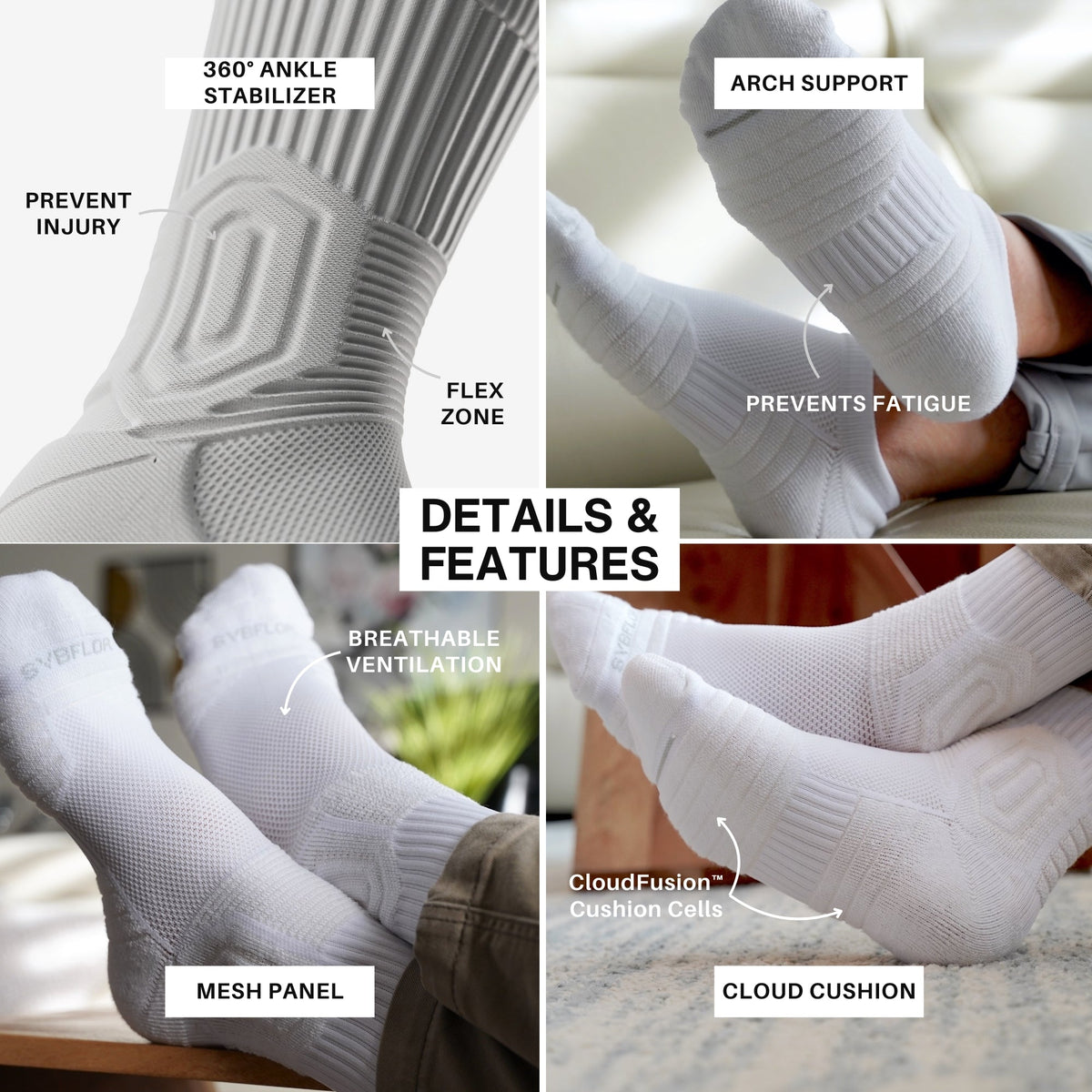CloudFusion™ Athletic Cushioned Crew Socks - Pendo Store