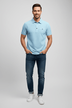 Cool Breeze Men’s Summer Ice Silk Lapel Pocket Polo Shirt - Pendo Store