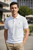 Cool Breeze Men’s Summer Ice Silk Lapel Pocket Polo Shirt - Pendo Store