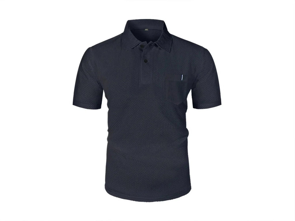 Cool Breeze Men’s Summer Ice Silk Lapel Pocket Polo Shirt - Pendo Store