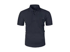 Cool Breeze Men’s Summer Ice Silk Lapel Pocket Polo Shirt - Pendo Store