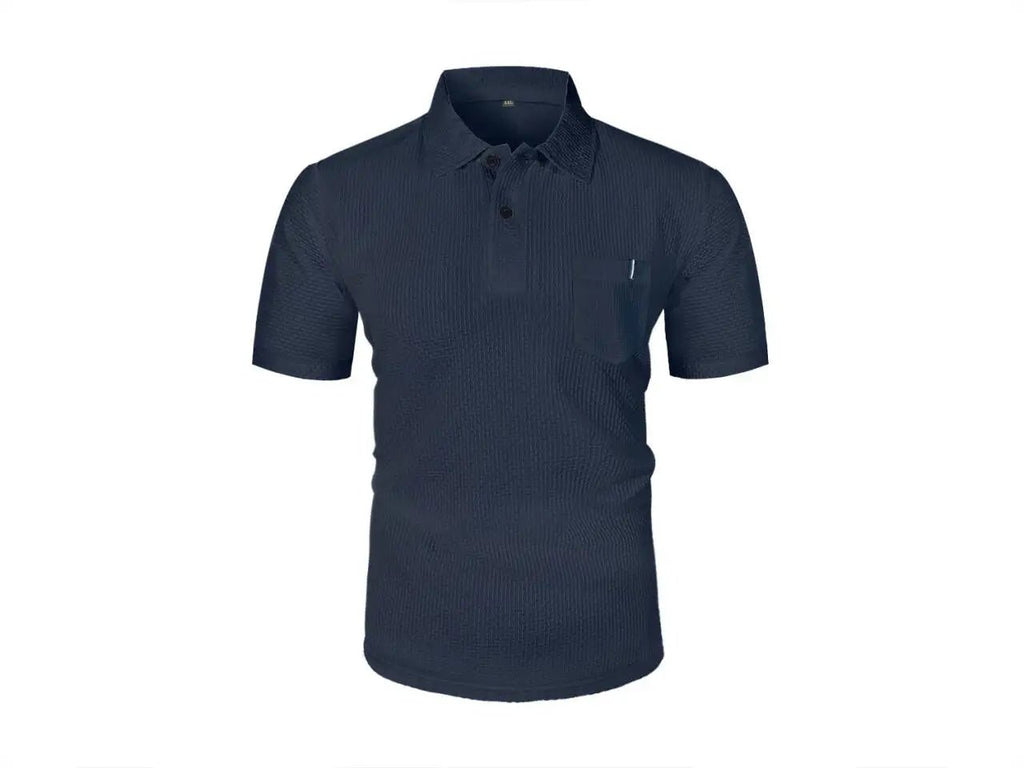 Cool Breeze Men’s Summer Ice Silk Lapel Pocket Polo Shirt - Pendo Store