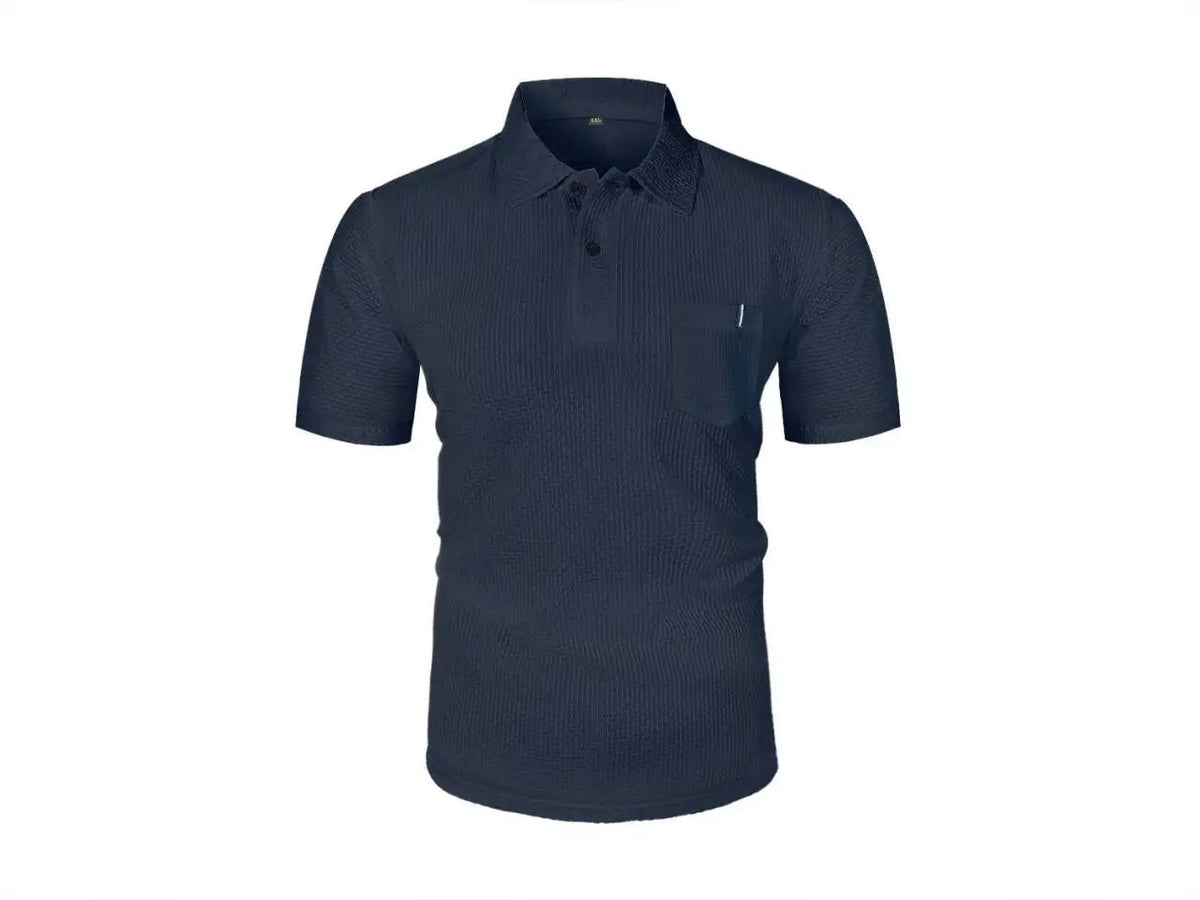 Cool Breeze Men’s Summer Ice Silk Lapel Pocket Polo Shirt - Pendo Store