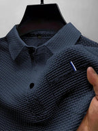 Cool Breeze Men’s Summer Ice Silk Lapel Pocket Polo Shirt - Pendo Store
