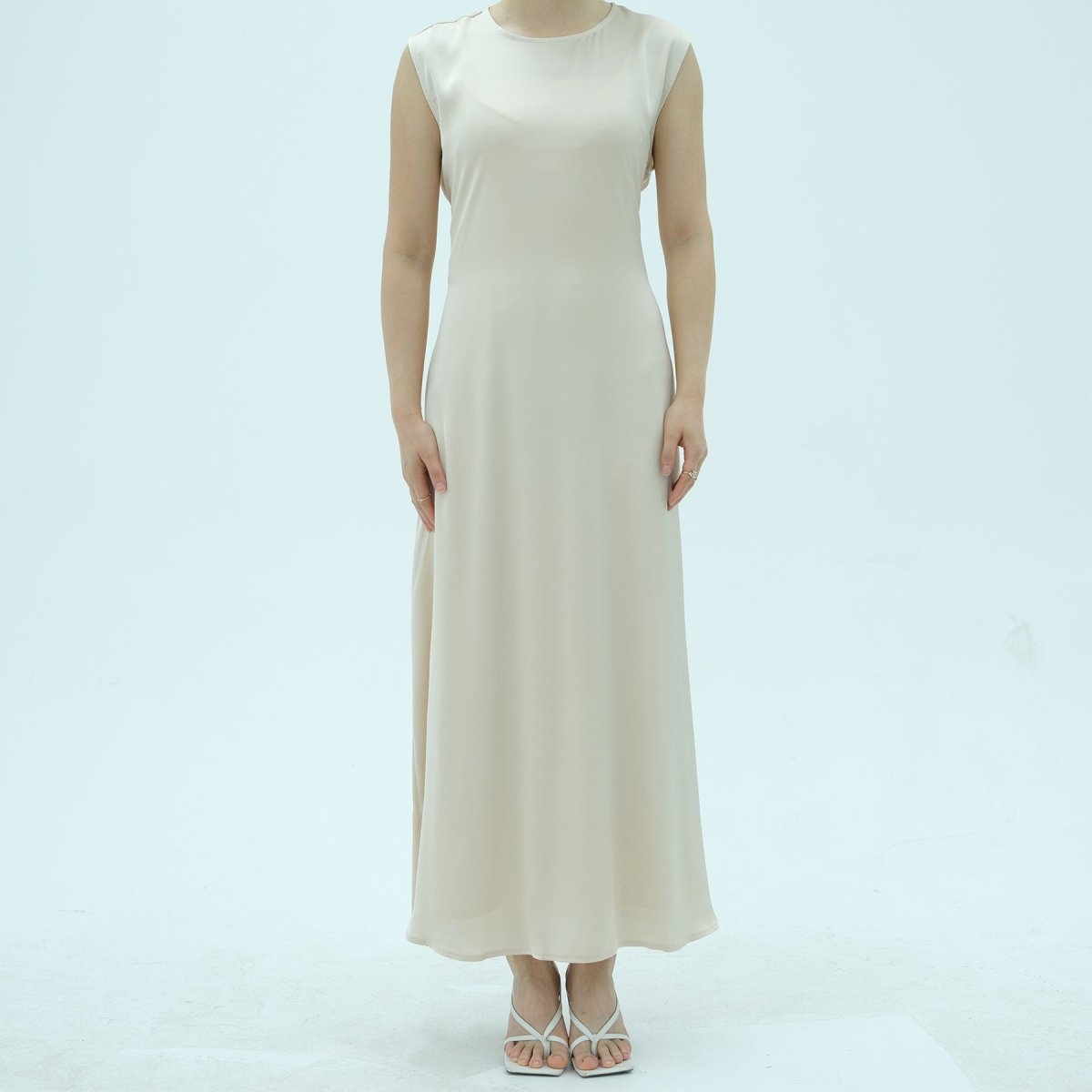 Corset-Back Lace-Up Sleeveless Maxi Dress(MS472) - Pendo Store