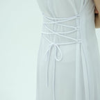 Corset-Back Lace-Up Sleeveless Maxi Dress(MS472)